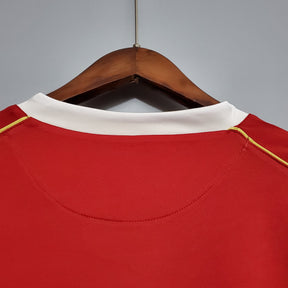 CAMISA RETRÔ MANCHESTER UNITED HOME MANGA LONGA 06/07