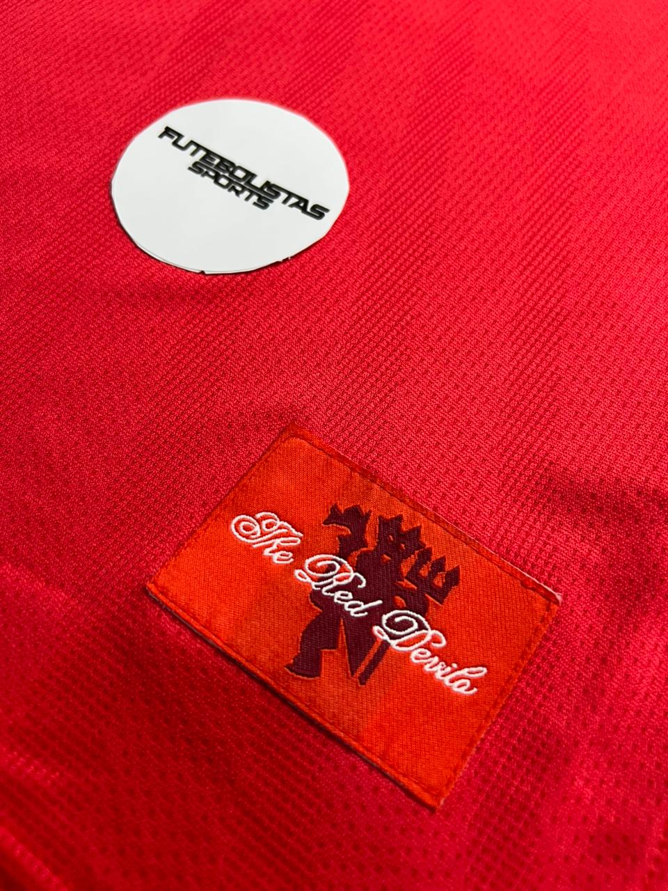 Camisa Retrô Manchester United 2007/08 Manga Longa Edição Champions League