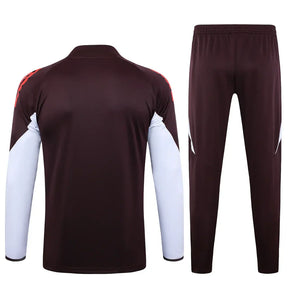 Conjunto Bayern de Munique Zíper Curto Treino Vinho 2024/25